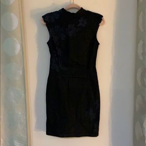 Guess Fitted Dark Wash Stretch Denim Dress